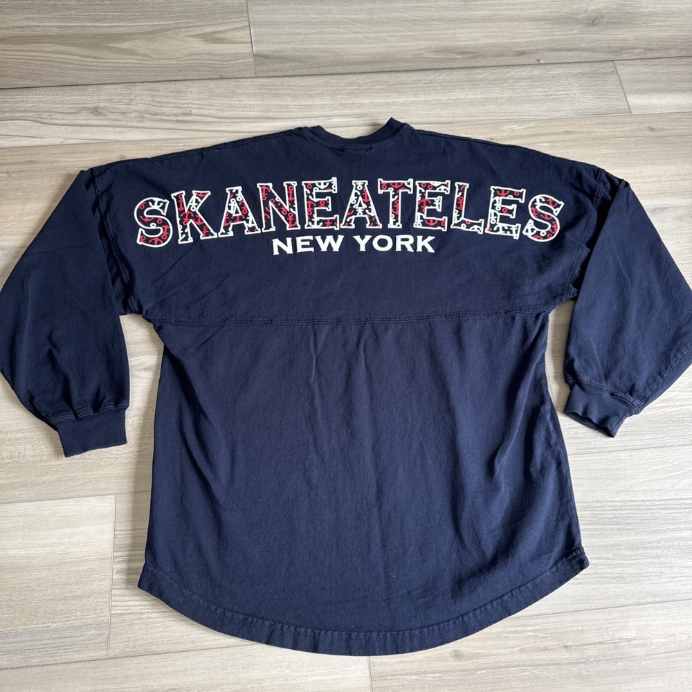 Skaneateles New York Long Sleeve Spirit Jersey Unisex Size Small Navy Blue